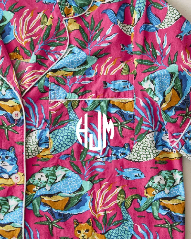 Meowing Mermaids - Short PJ Set - Hot Pink sold by Printfresh