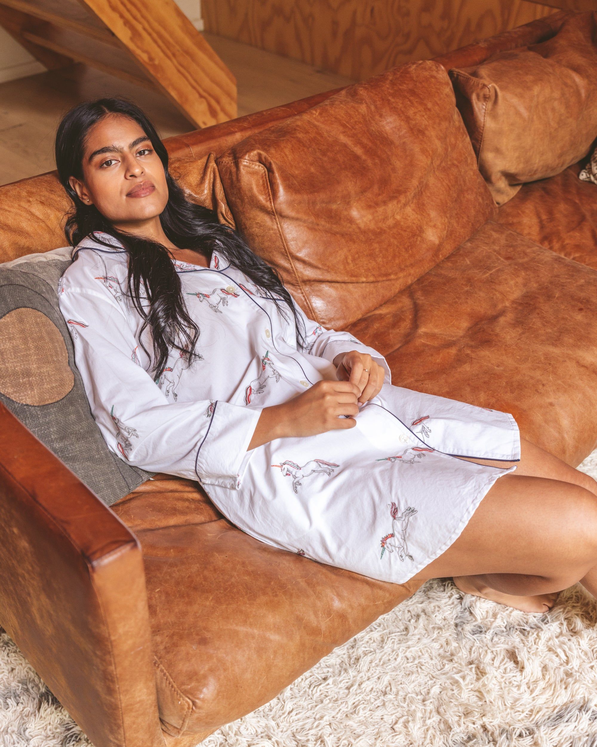 Embroidered Unicorn - Sleep Shirt - Cloud sold by Printfresh product image thumbnail 5