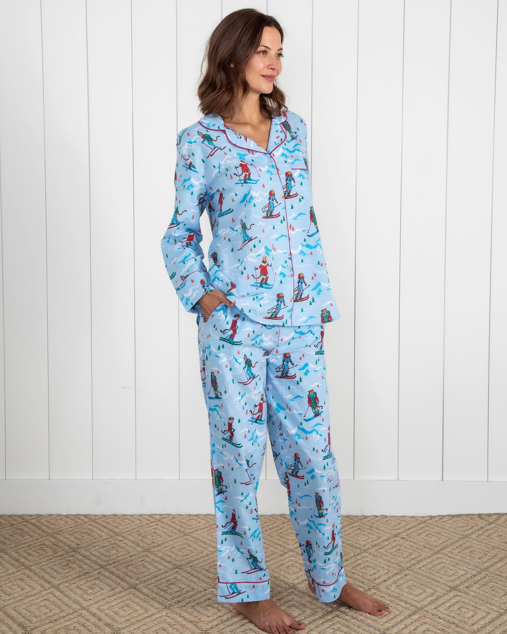 Hit the Slopes - Tall Flannel Long Sleep Set - Frosted Lake sold by Printfresh product image thumbnail 4