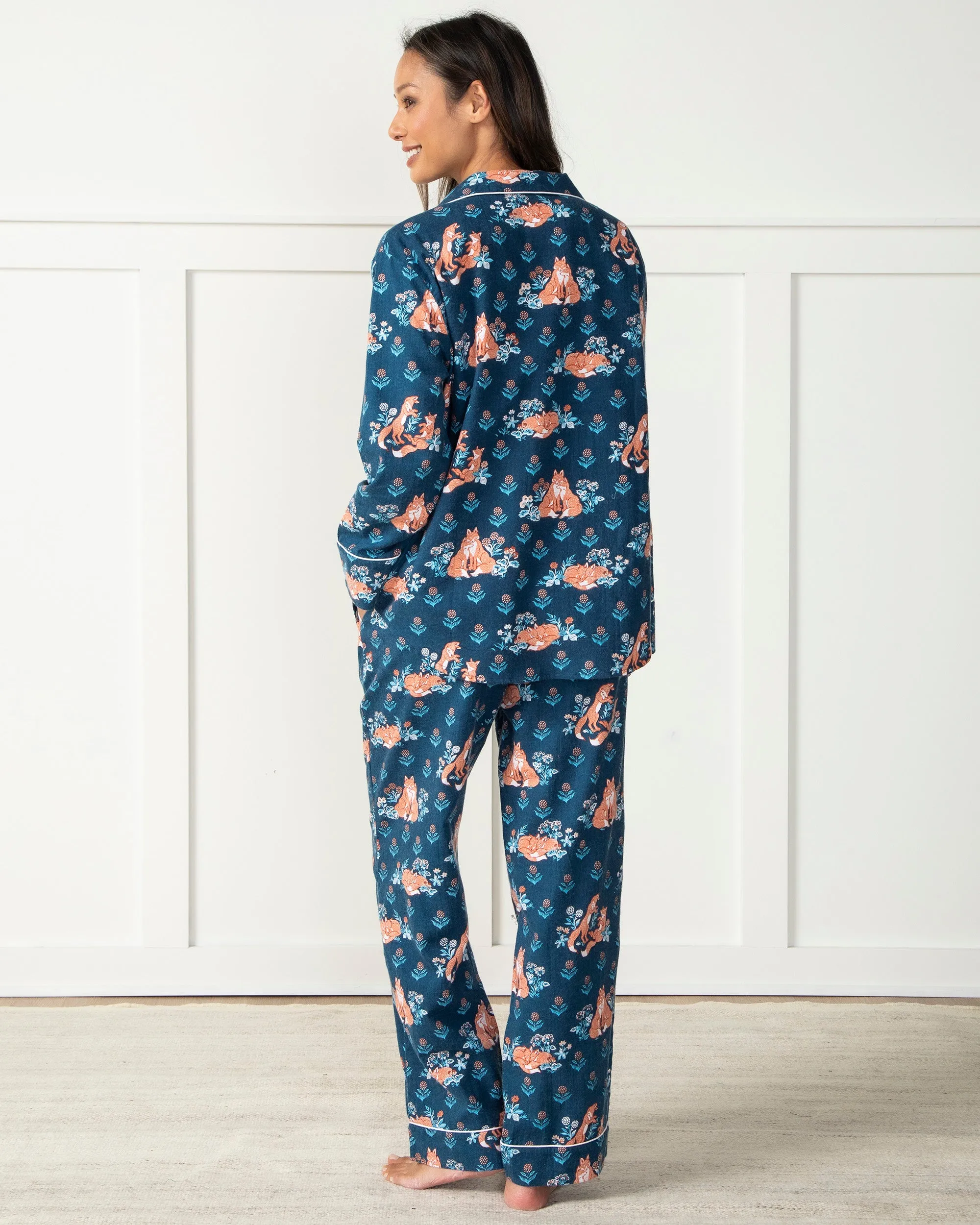 Fox Friends - Flannel Long PJ Set - Time for Bed Blue sold by Printfresh product image thumbnail 5