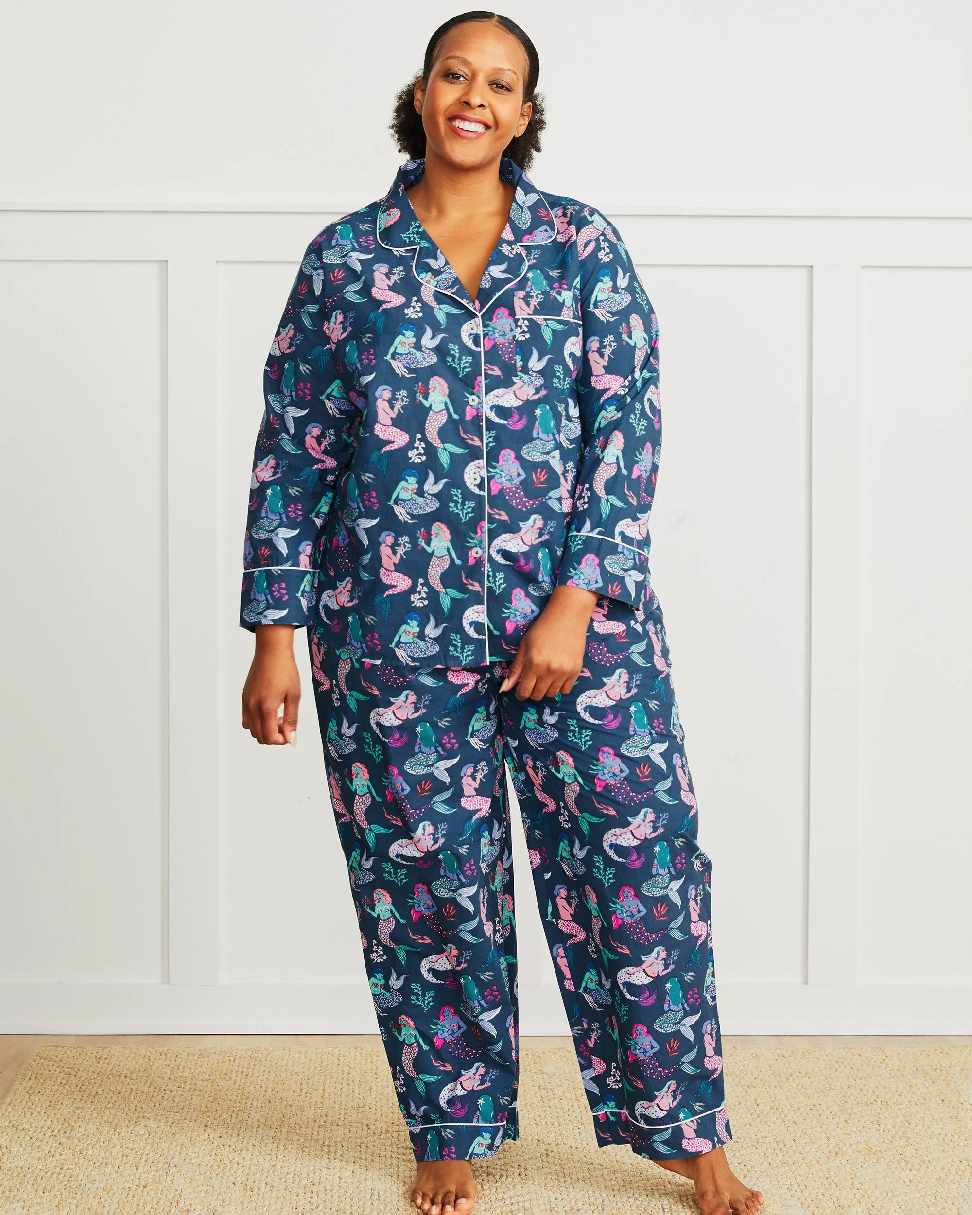 Mythical Mermaids - Long PJ Set - Shoreline Blue sold by Printfresh product image thumbnail 3