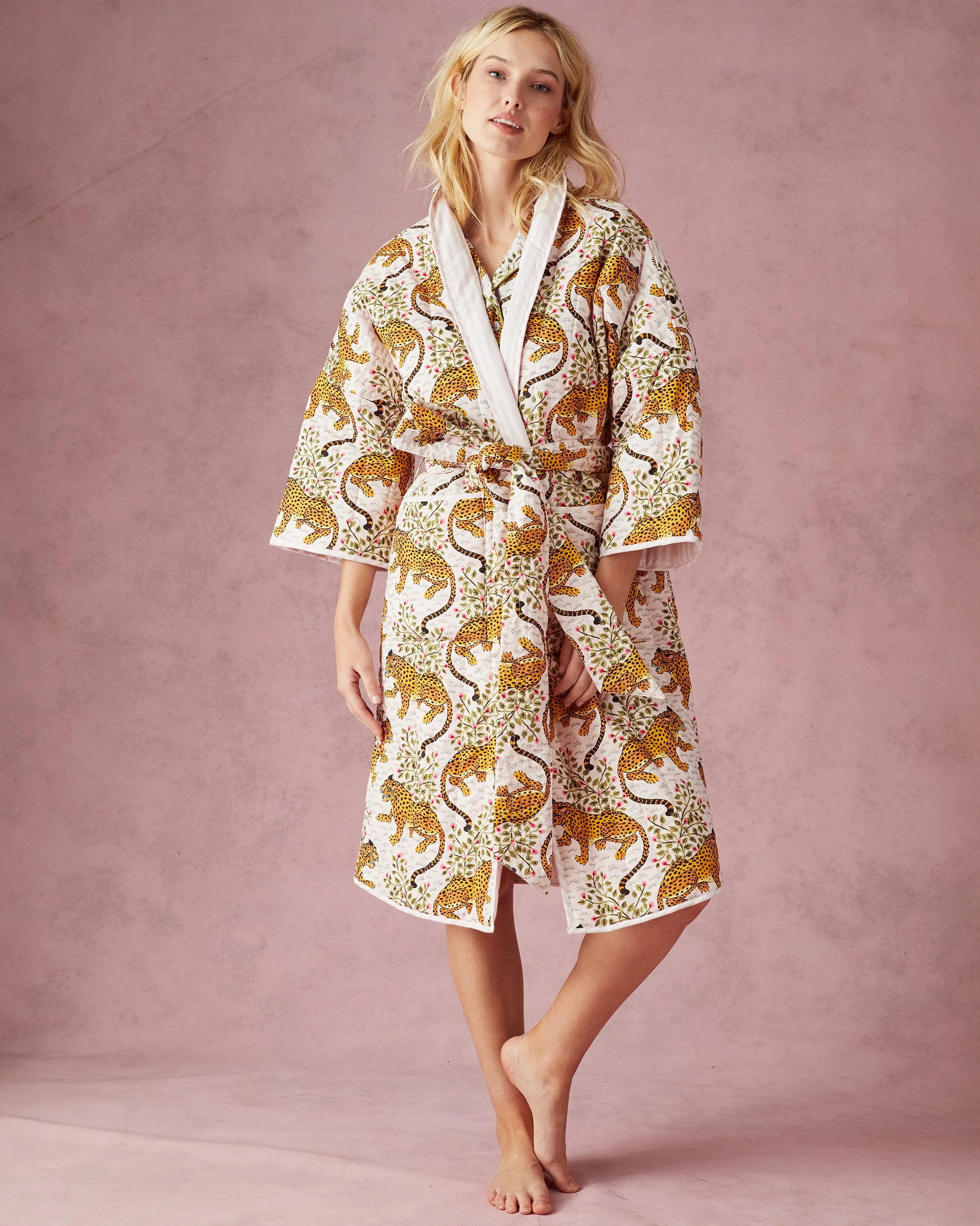 Bagheera - Reversible Quilted Robe - Blush sold by Printfresh