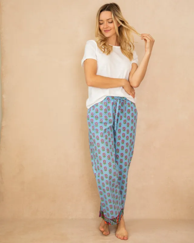 In Bloom - Pajama Pants - Denim sold by Printfresh
