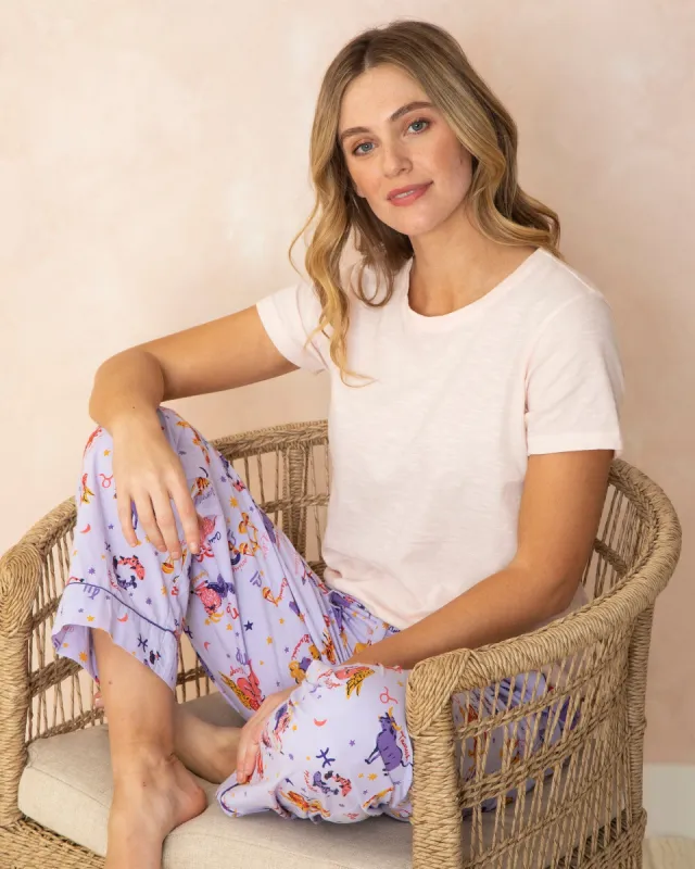 What's Your Sign - T-Shirt and Pajama Pants Bundle - Lavender/Light Blush sold by Printfresh