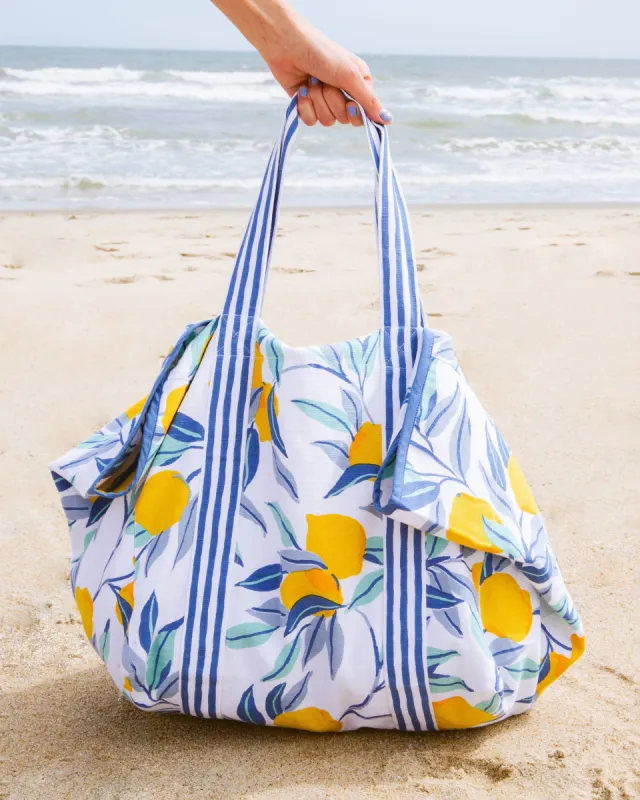 Lemon Zest - Beach Bag - Cloud sold by Printfresh