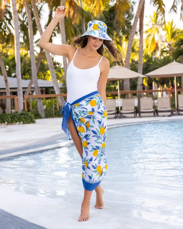 Lemon Zest - Salty Shores Sarong - Cloud sold by Printfresh