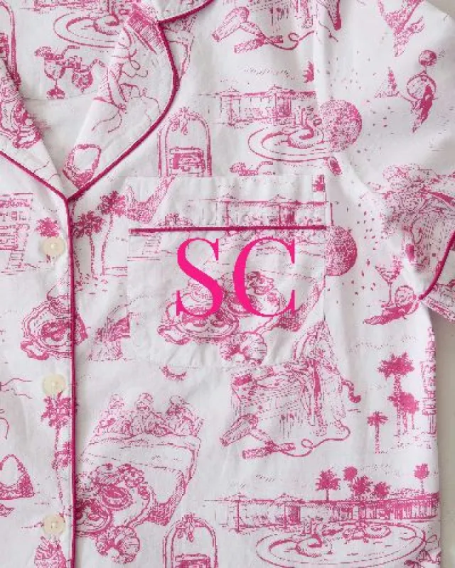 PF x Sean Taylor Girls' Trip Toile - Long Sleep Set - Pink Cloud sold by Printfresh
