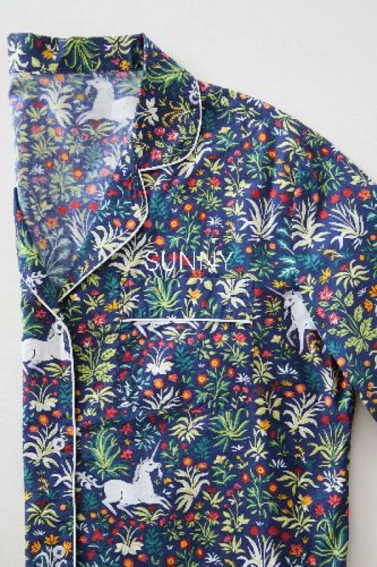 Unicorn's Garden - Sleep Shirt - Indigo sold by Printfresh