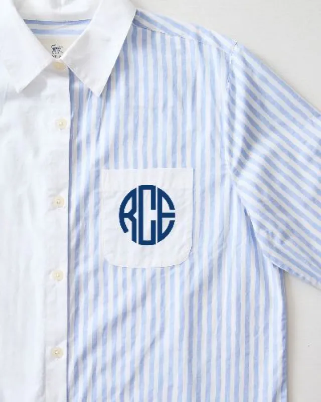 Weekend Stripes - Everyday Button Down - Blue Skies sold by Printfresh