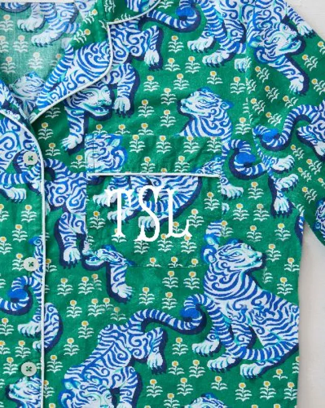 Tiger Queen - Petite Long Sleep Set - Jade sold by Printfresh