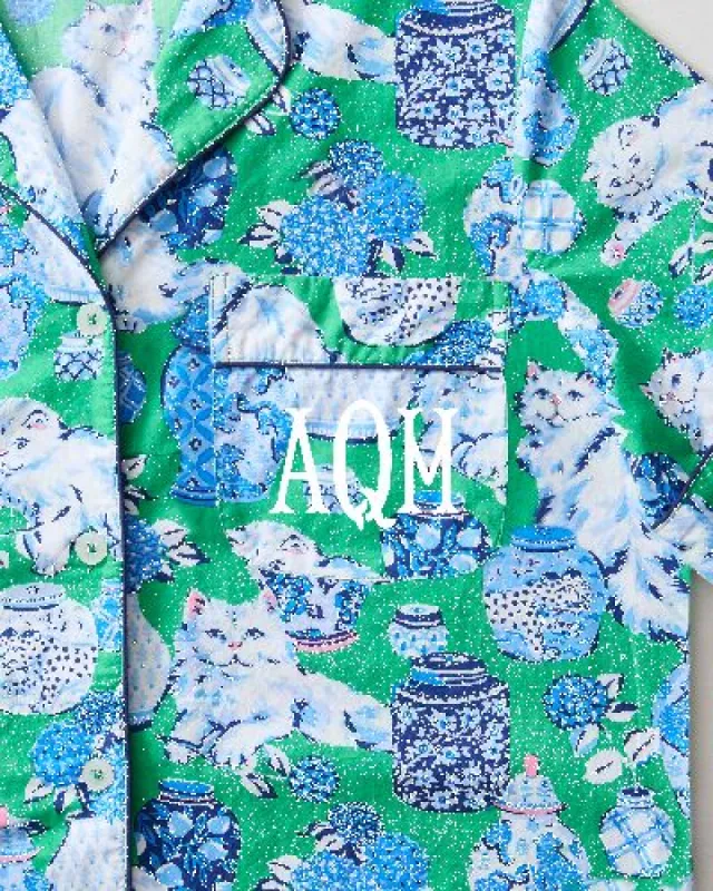 Fancy Cat - Sleep Shirt - Green Juice sold by Printfresh