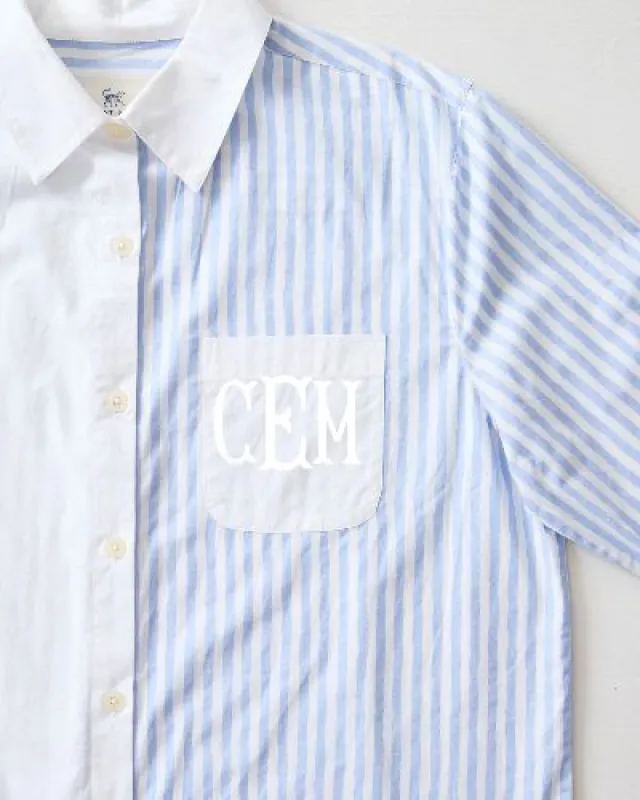 Weekend Stripes - Everyday Button Down - Blue Skies sold by Printfresh