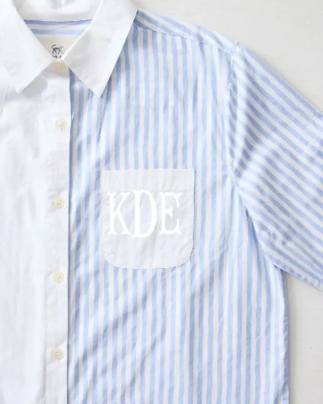 Weekend Stripes - Everyday Button Down - Blue Skies sold by Printfresh
