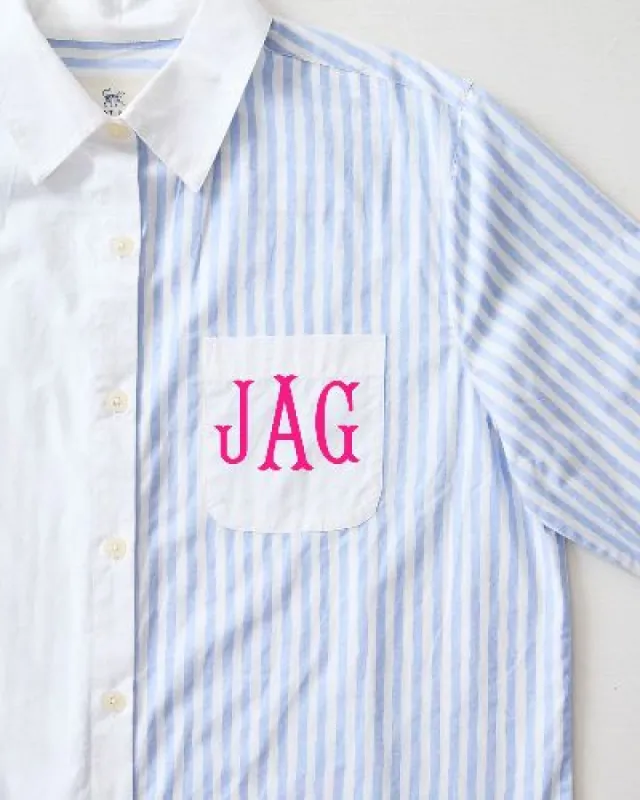 Weekend Stripes - Everyday Button Down - Blue Skies sold by Printfresh