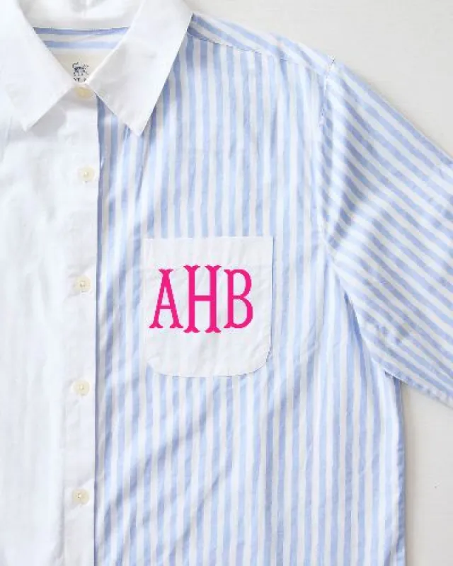 Weekend Stripes - Everyday Button Down - Blue Skies sold by Printfresh