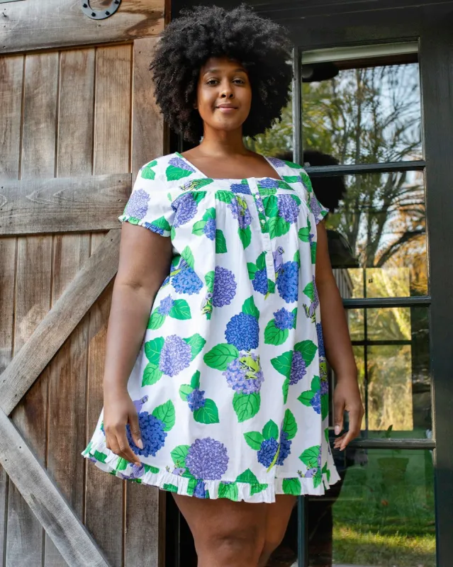 Hydrangea Hideaway - Pintuck Nightgown - Cloud sold by Printfresh