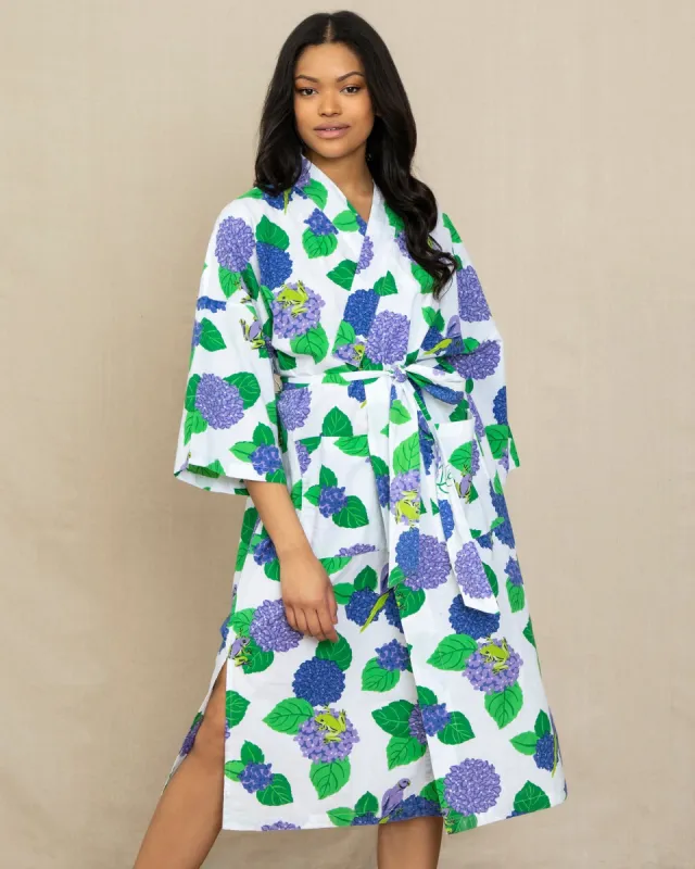 Hydrangea Hideaway - Robe - Cloud sold by Printfresh