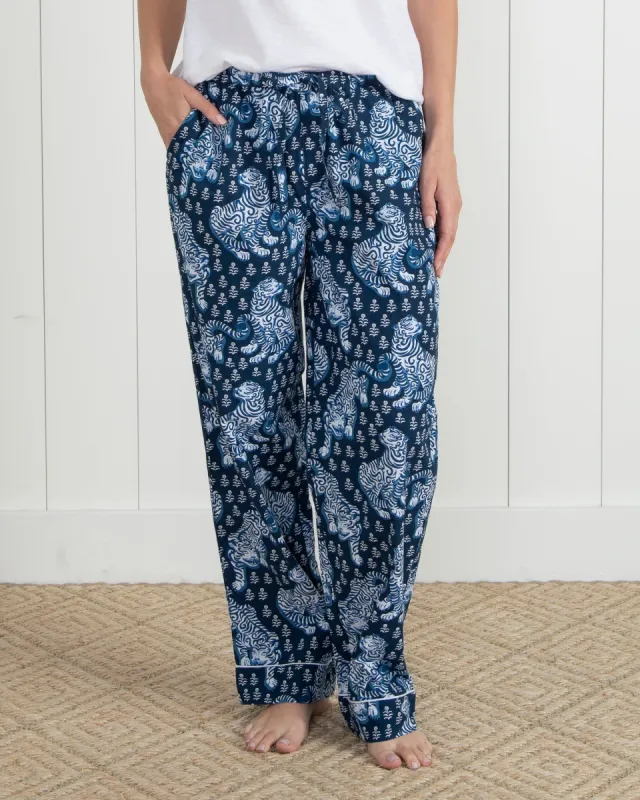 Tiger Queen - Petite PJ Pants - Navy sold by Printfresh