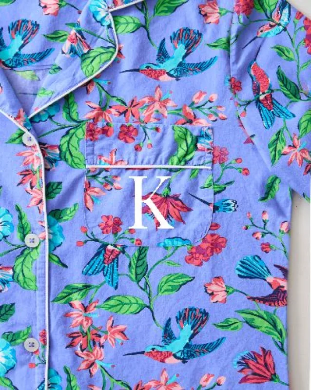 Hummingbird Haven - Short Sleep Set + Gift Pouch - Crocus sold by Printfresh