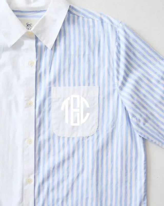 Weekend Stripes - Everyday Button Down - Blue Skies sold by Printfresh