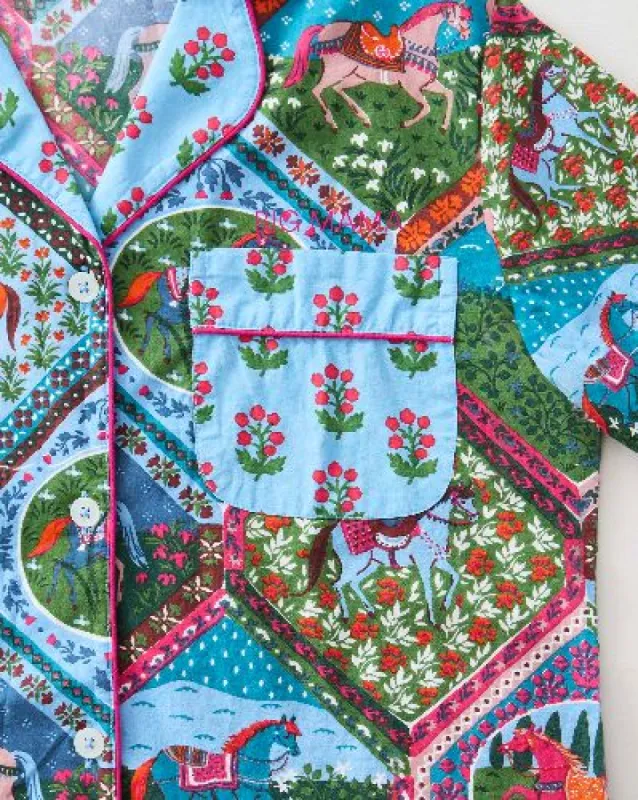 High Horse - Long Sleep Set - Blush Denim made by Printfresh