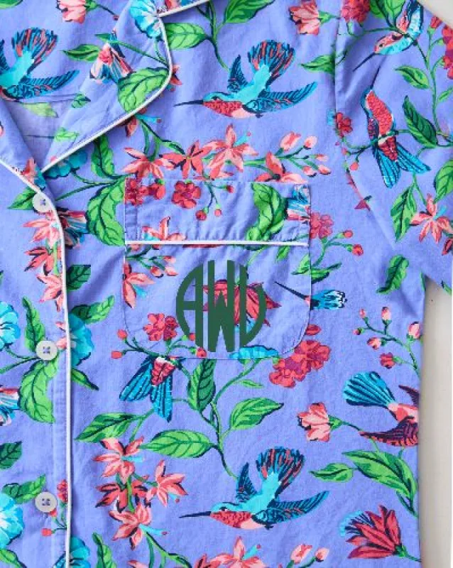 Hummingbird Haven - Short Sleep Set + Gift Pouch - Crocus sold by Printfresh