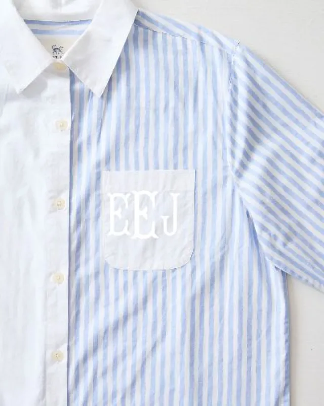 Weekend Stripes - Everyday Button Down - Blue Skies sold by Printfresh