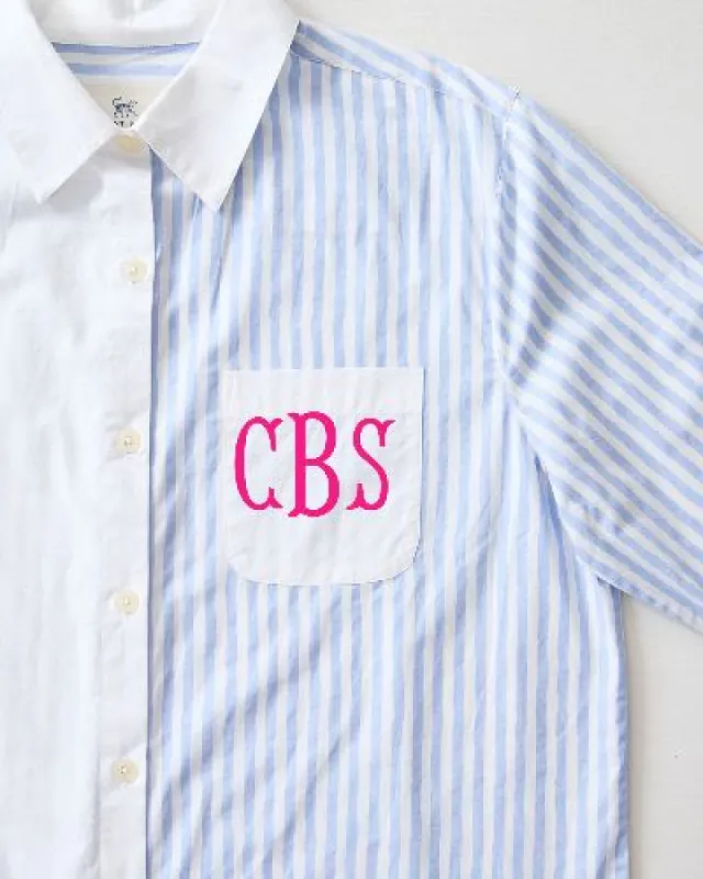 Weekend Stripes - Everyday Button Down - Blue Skies sold by Printfresh