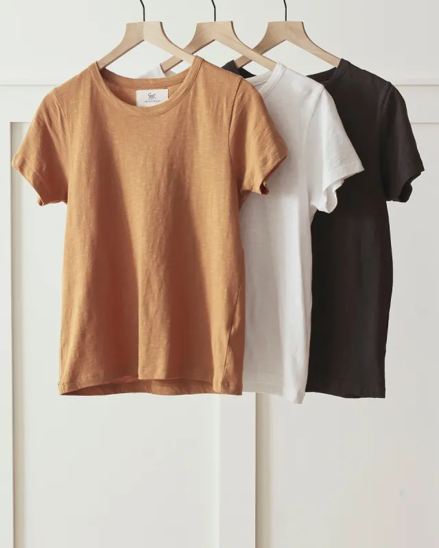 Saturday Tee - Knit T-Shirt 3-Pack - Cloud/Black/Teak sold by Printfresh
