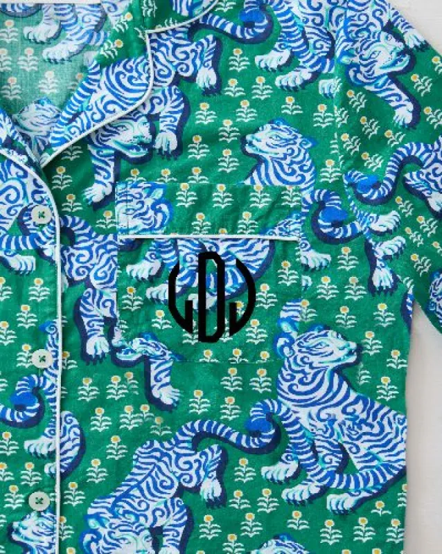 Tiger Queen - Long Sleep Set - Jade sold by Printfresh