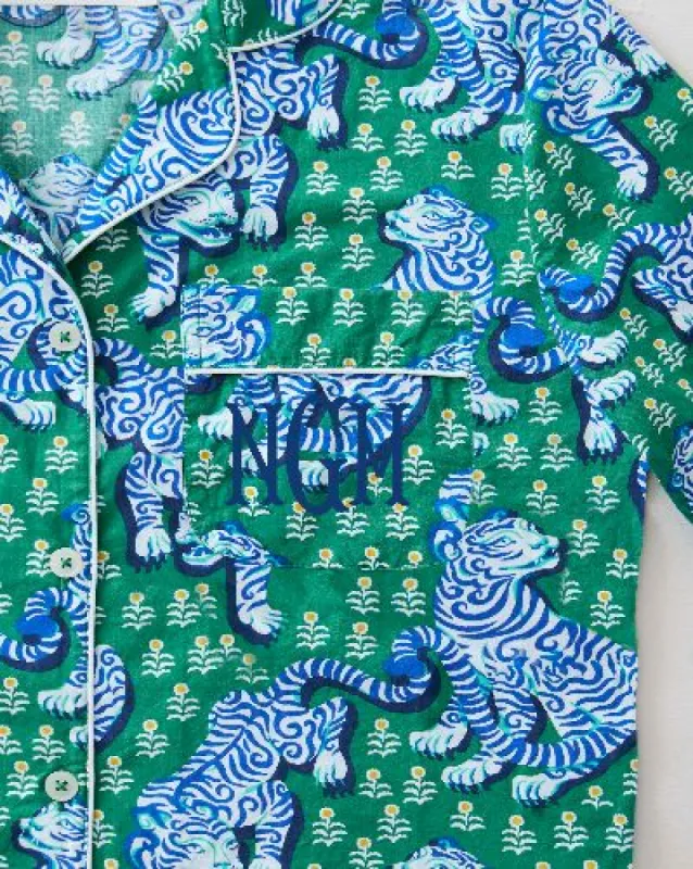 Tiger Queen - Tall Long Sleep Set - Jade sold by Printfresh