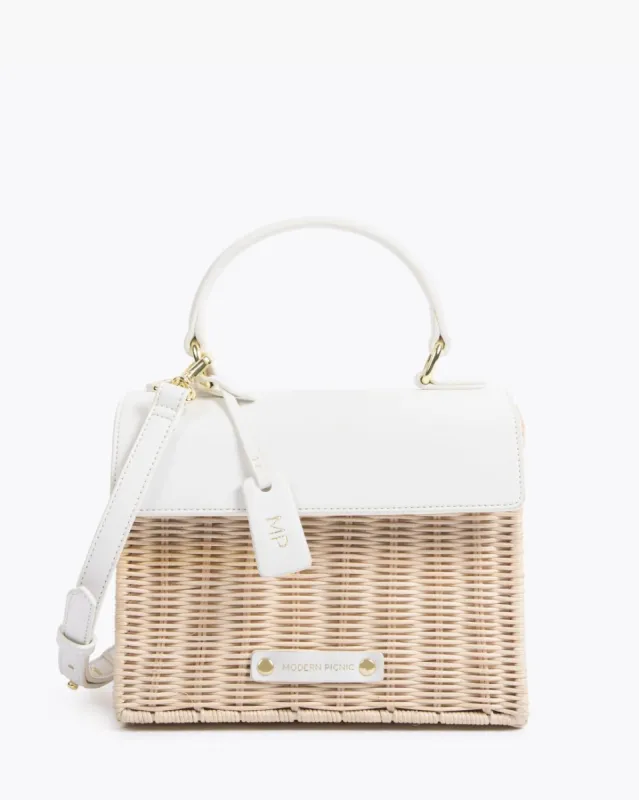 THE WICKER MINI - WHITE WICKER sold by Modern Picnic