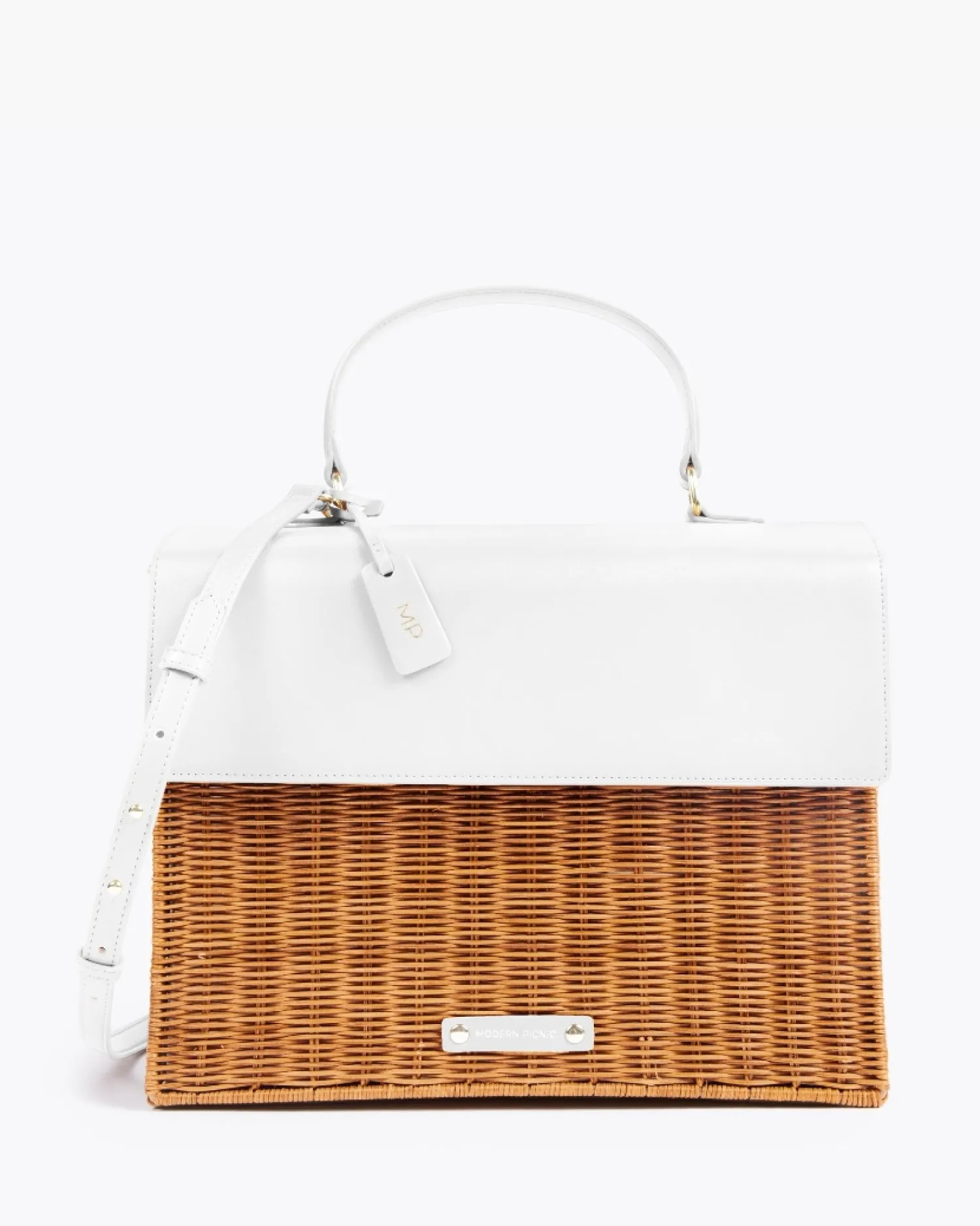 THE LARGE LUNCHER - DARK WHITE WICKER sold by Modern Picnic