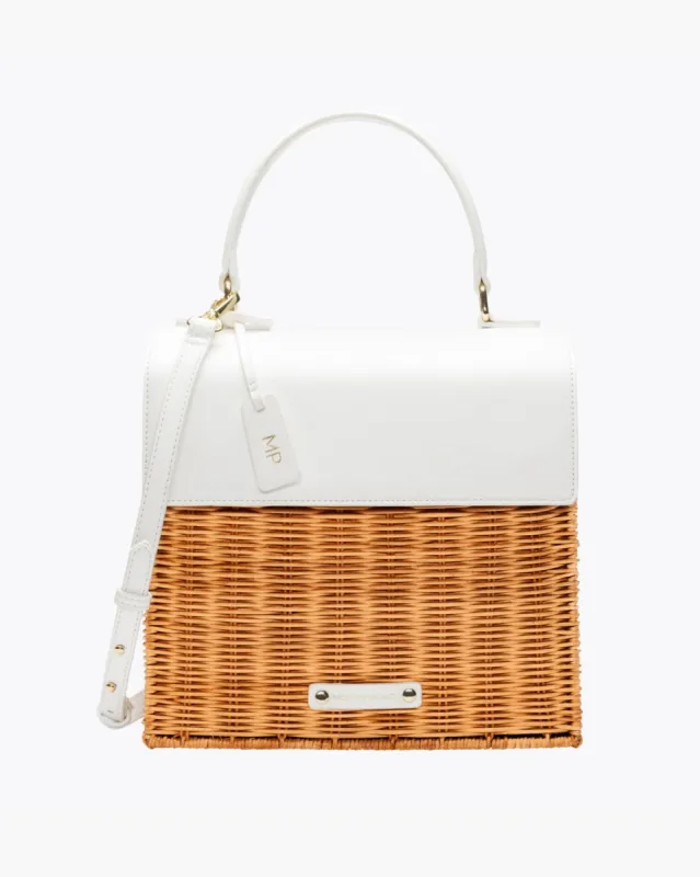 THE LUNCHER - DARK WHITE WICKER sold by Modern Picnic