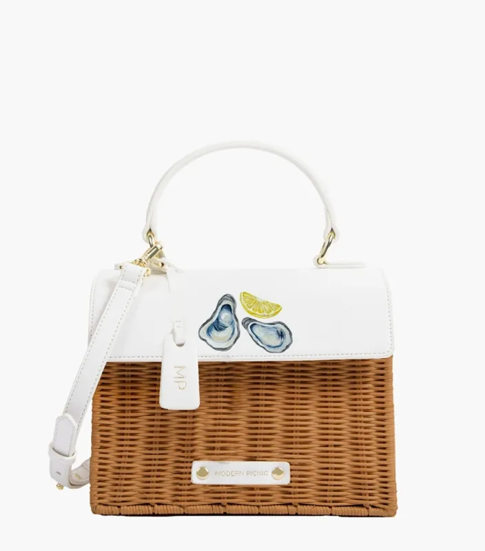 THE WICKER MINI - NATURAL WICKER OYSTER sold by Modern Picnic