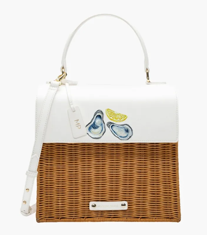 THE LUNCHER - NATURAL WICKER OYSTER sold by Modern Picnic