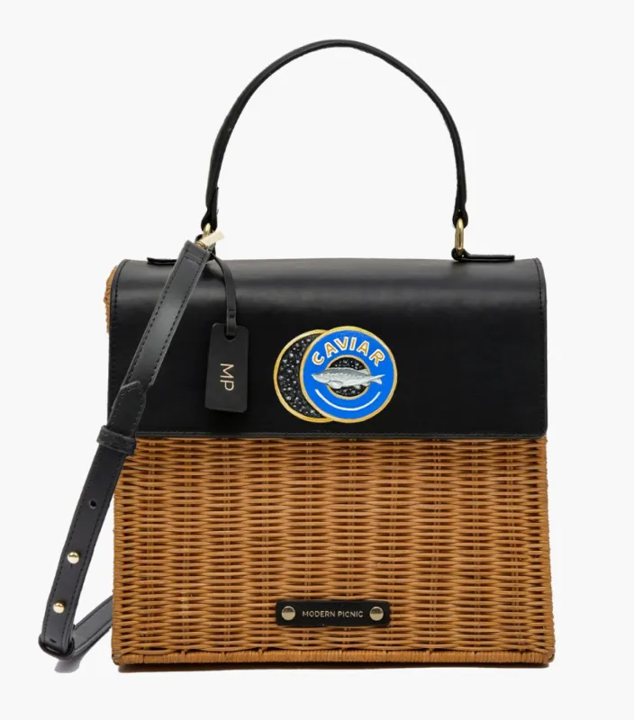 THE LUNCHER - BLACK WICKER CAVIAR sold by Modern Picnic