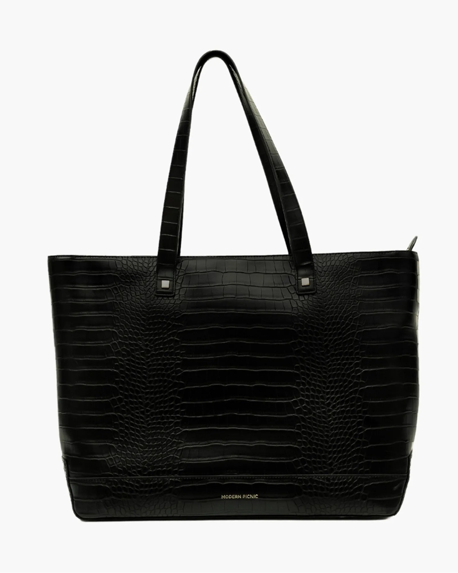 THE TOTE - BLACK CROC - PERSONALIZED sold by Modern Picnic