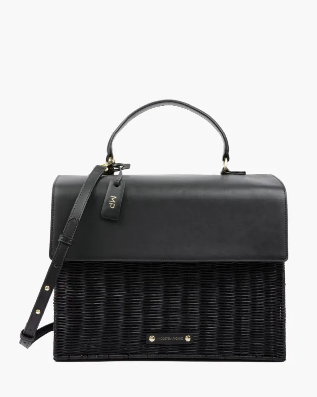 THE LARGE LUNCHER - BLACK WICKER sold by Modern Picnic