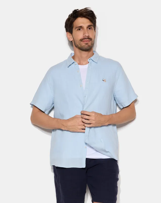 LEINENHEMD KURZARM HELLBLAU made by Chevignon