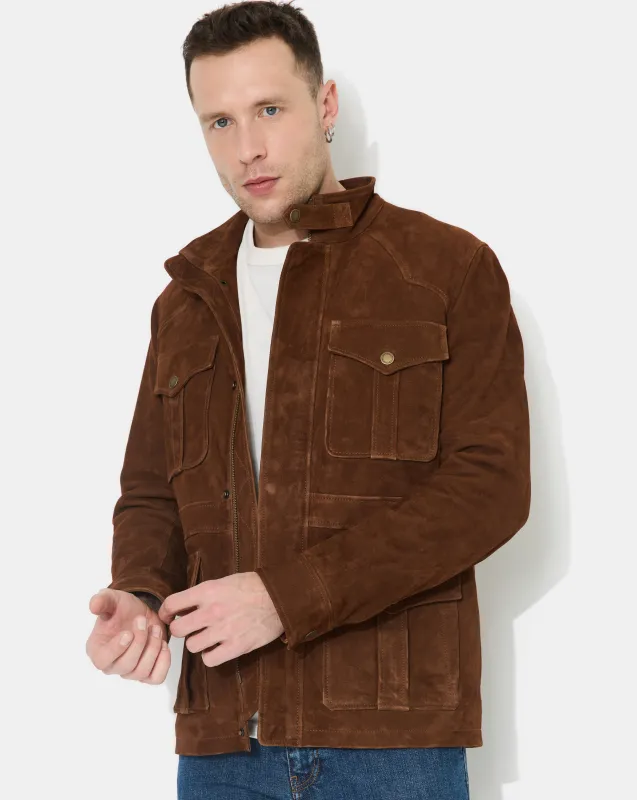 VESTE EN CUIR DAGGER MARRON made by Chevignon