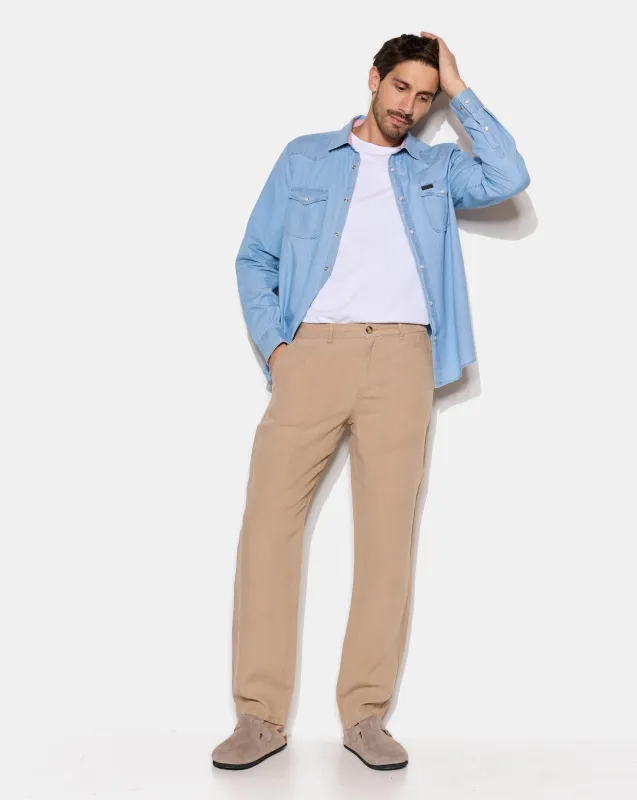 CHINO LEINEN BEIGE made by Chevignon