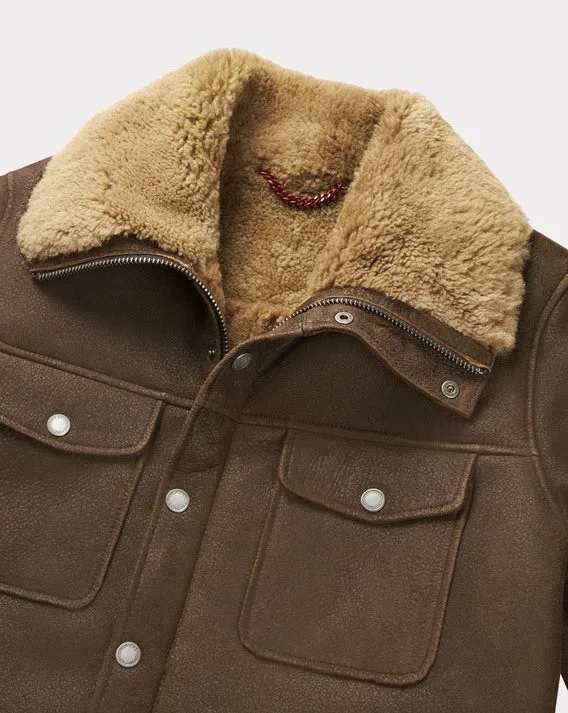 BRAUNE V-SHEARLING-LEDERJACKE sold by Chevignon product image thumbnail 3
