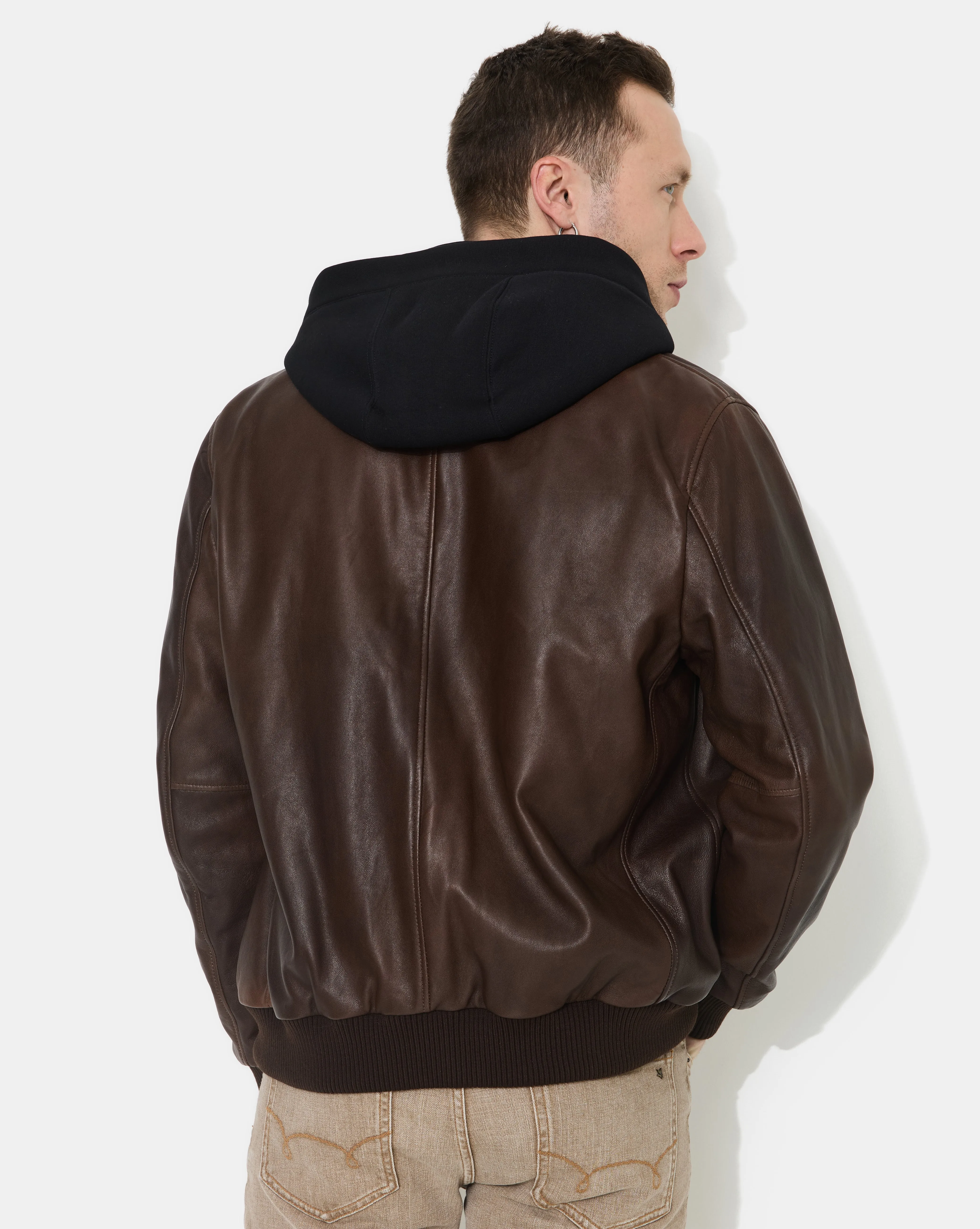 VESTE EN CUIR DJIBRIL MARRON sold by Chevignon product image thumbnail 3