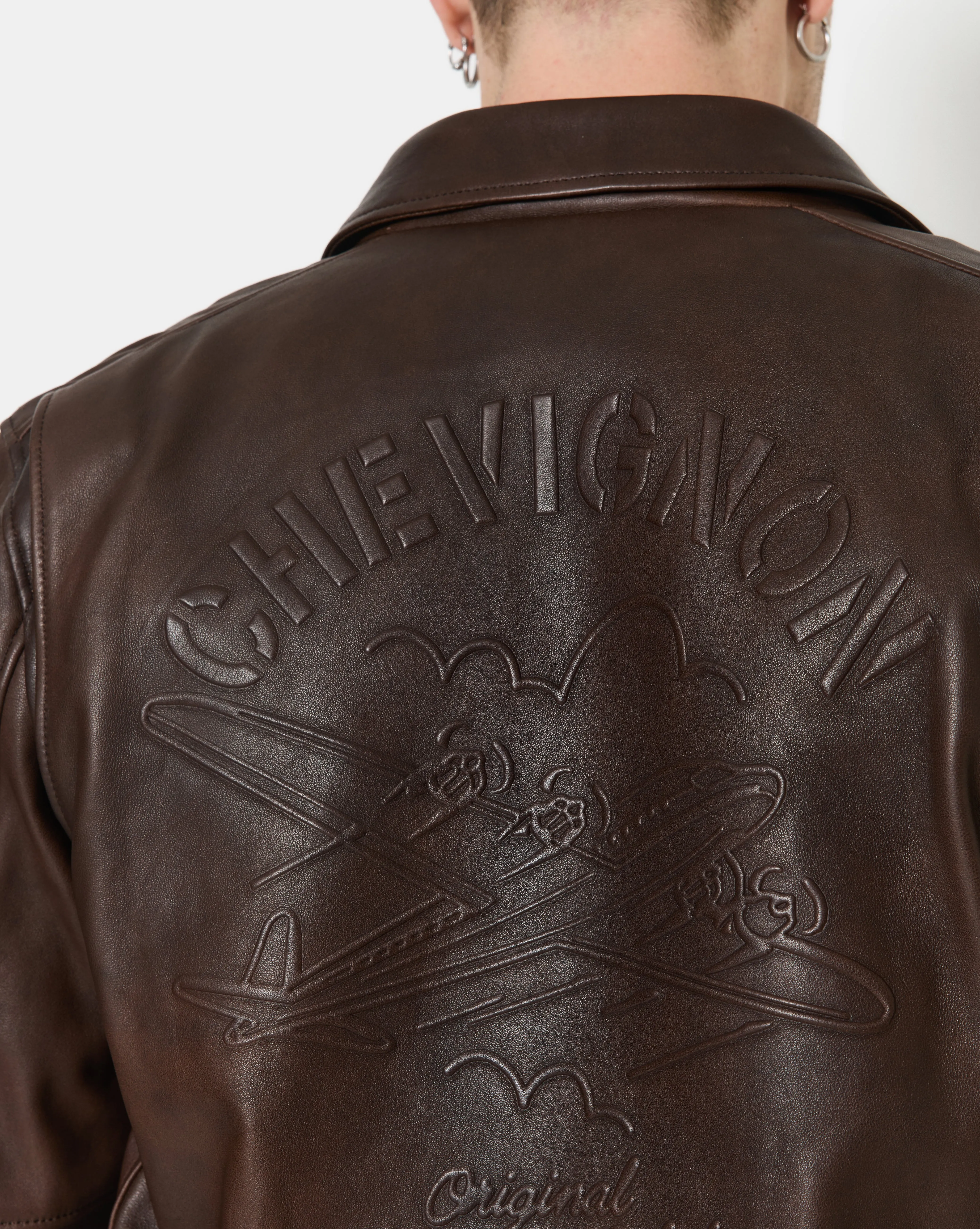 VESTE EN CUIR DWIGHT MARRON sold by Chevignon product image thumbnail 4