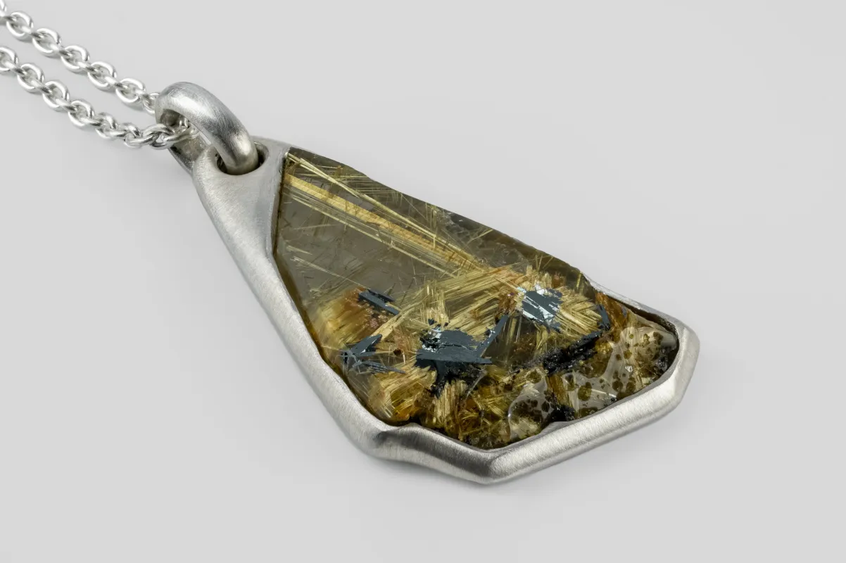 Halos Necklace (Rutilated Quartz, MA+RQ) sold by Parts of Four