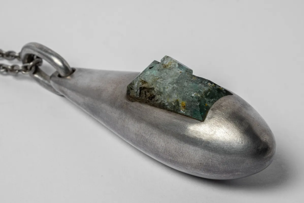 Chrysalis Necklace (Cremaster Emergence, Aquamarine, DA+AQU) sold by Parts of Four