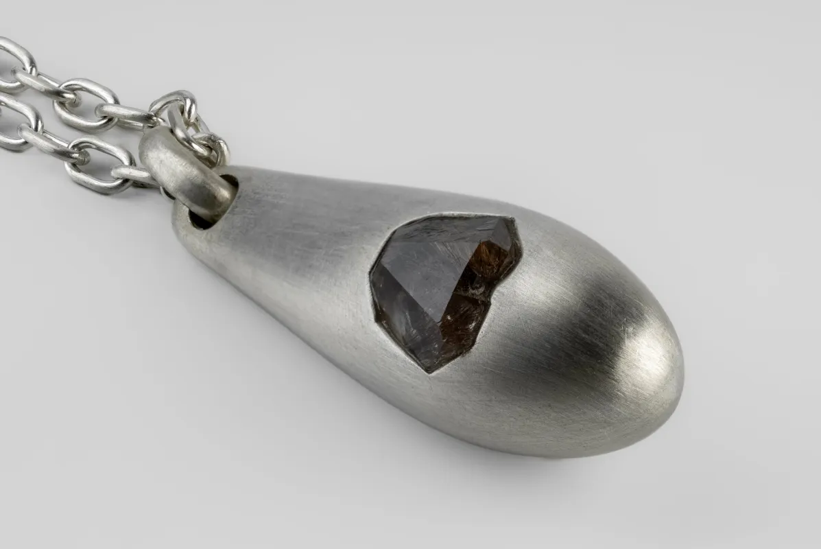 Chrysalis Necklace (Cremaster Emergence, Rutilated Quartz, MA+RQ) sold by Parts of Four