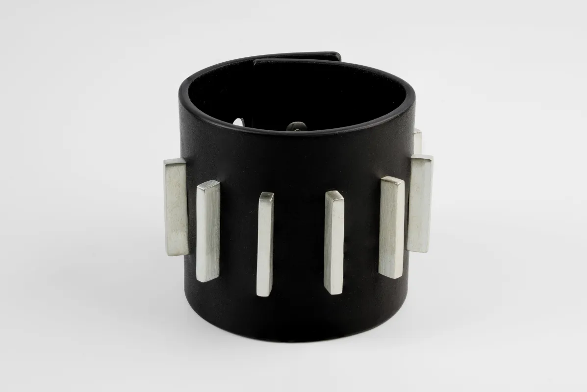 Restraint Charm Bracelet (Staple Stud Variant, 70mm, BLK+MA) sold by Parts of Four
