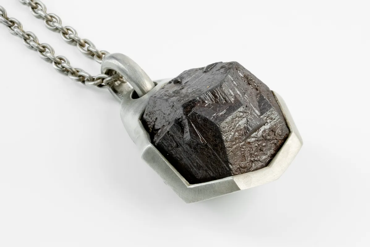 Halos Necklace (Iron-Cross Twin Pyrite, DA+IPYR) sold by Parts of Four